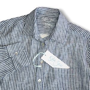 Kyla Seo Women's Small Mila Shirt Linen polysilk Floral back Long Sleeve $149NWT